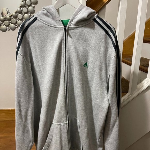 adidas Other - Adidas Gray & Green Zippered Hoodie Men's 2XL.